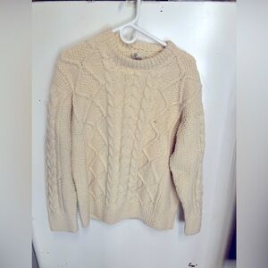 Vintage Irish Sweater Blarney Woollen Mills Traditional Aran Garment Hand Made